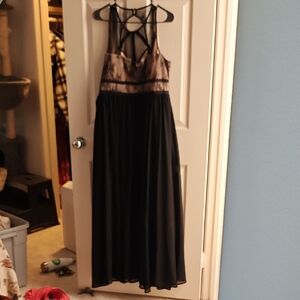 Torrid Brown and Black Halter Gown for Weddings